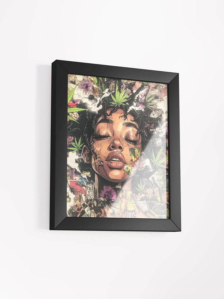 Weed Art Poster – Smacked Life Collage Wall Art | Cannabis Decor | Black Woman Stoner Print | 420 Vibe Artwork | Framed product image (15)