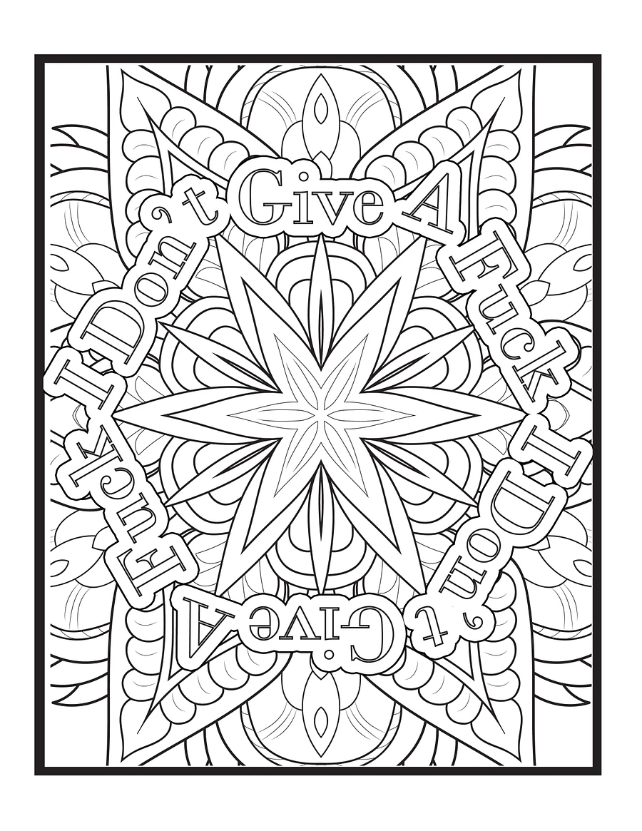 Art & Expletives, The Fuck Version Swear Word Coloring Book for Adults | Printable | Cuss Words | Sweary Phrases | Curse Words product image (3)