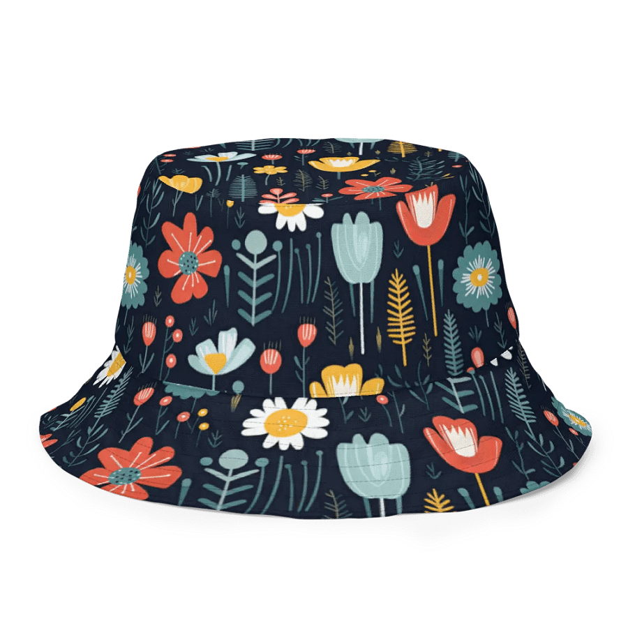 Wild Flowers Navy Reversible Bucket Hat product image (5)