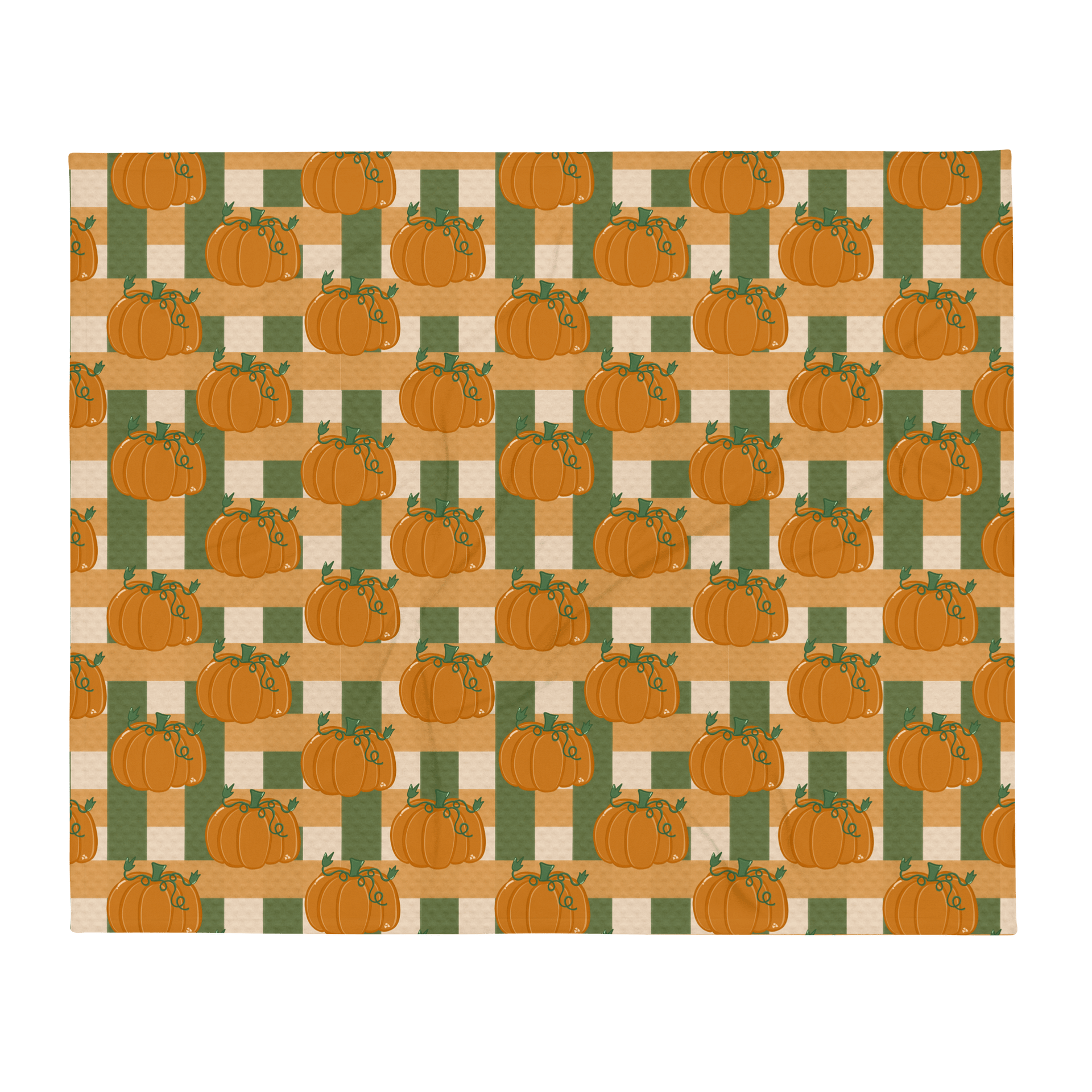 Pumpkin Plaid Throw Blanket product image (4)