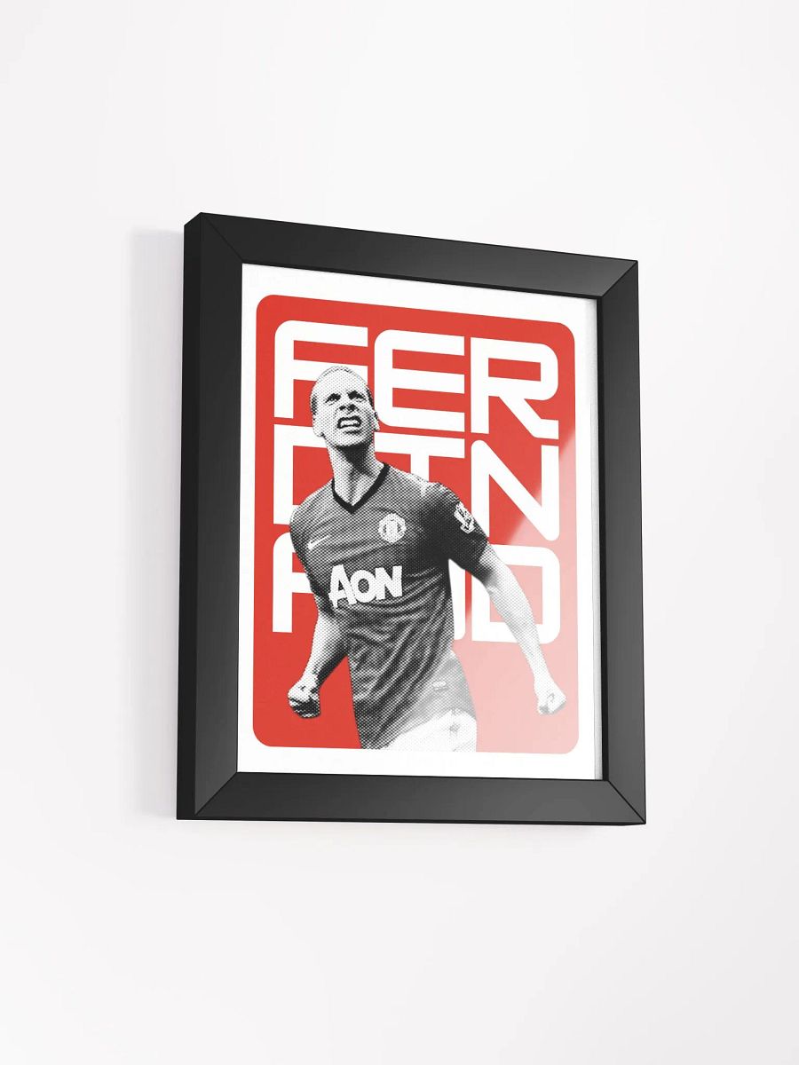 Rio Ferdinand BW Manchester United Name Art Framed Print product image (3)