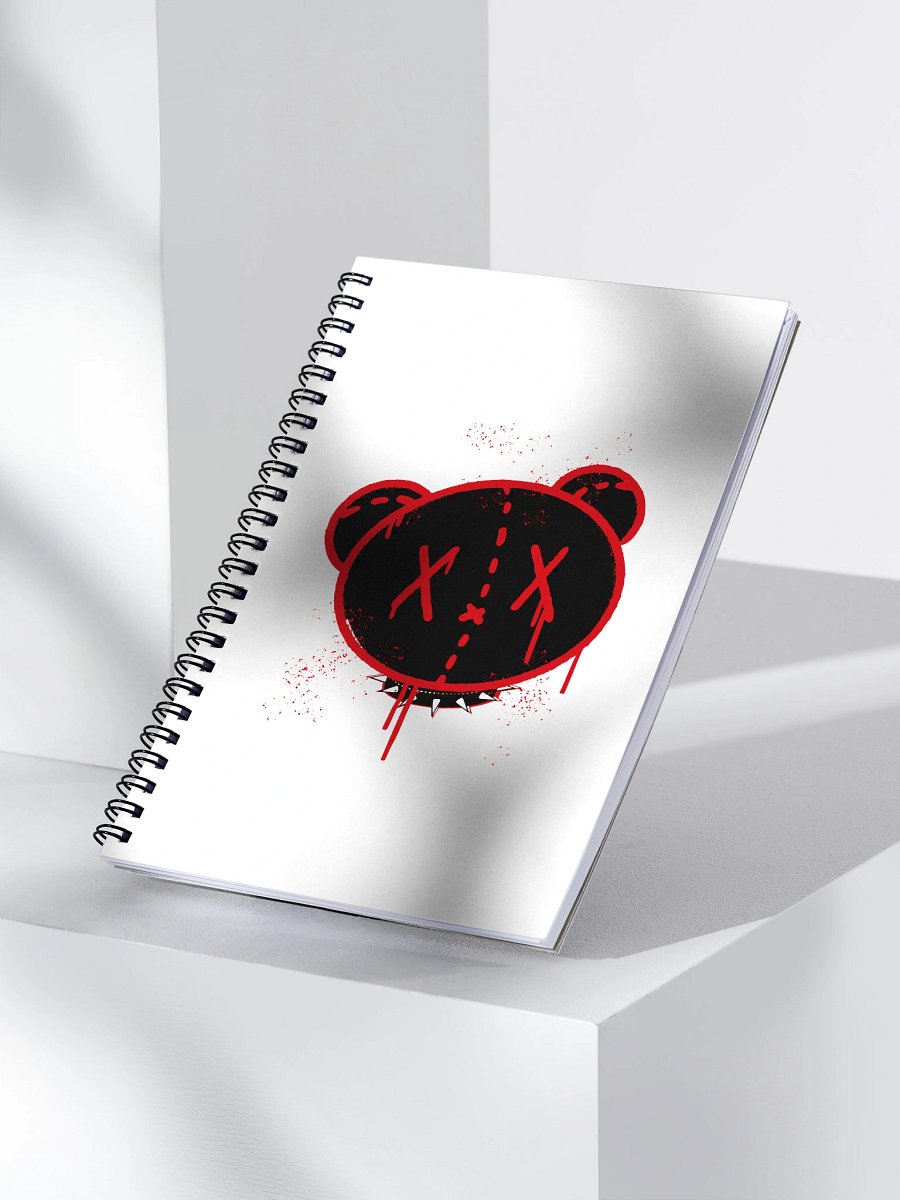 Graffiti Sad Red & Black Bear Notebook product image (3)