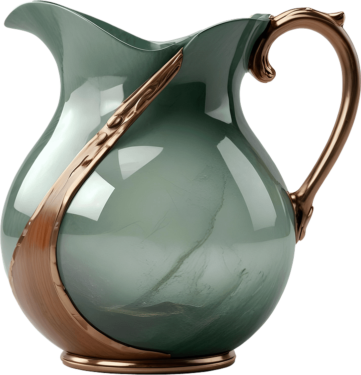 Jade Signature – Zen Pitcher in Green Jade and Bronze PNG product image (1)