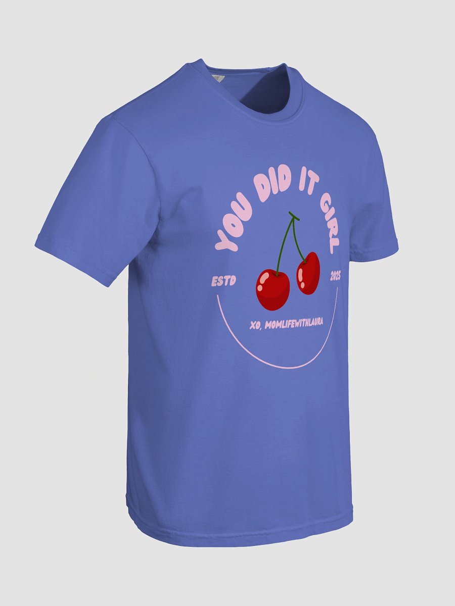 You Did it Girl Cherries Comfort Colors Tee - Pink/Blue product image (7)