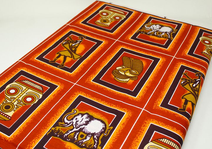 Tessuto Wax Print - Design Maschere ed Animali - cod.596/B product image (2)