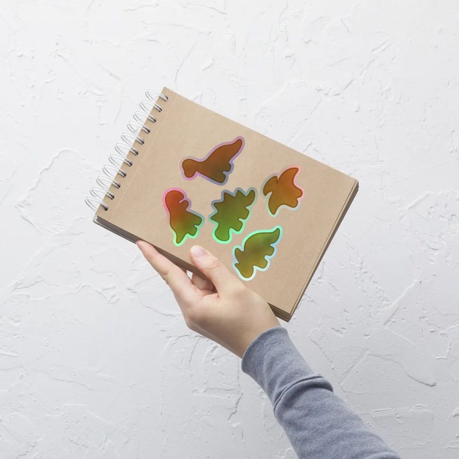Dino Nugget Holographic Hand-drawn Stickers - 5 Pack product image (6)