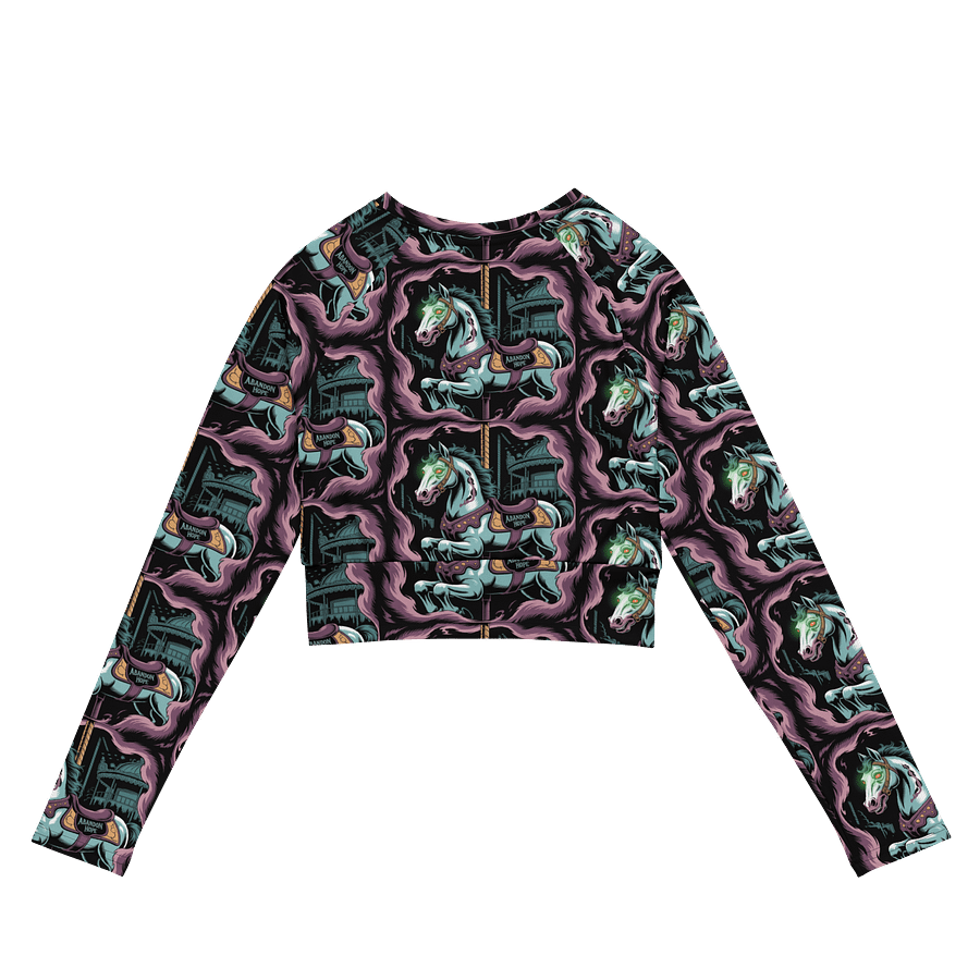 Midnight Veil Designs Gothic All-Over Print Long Sleeve Crop Top - Black product image (7)