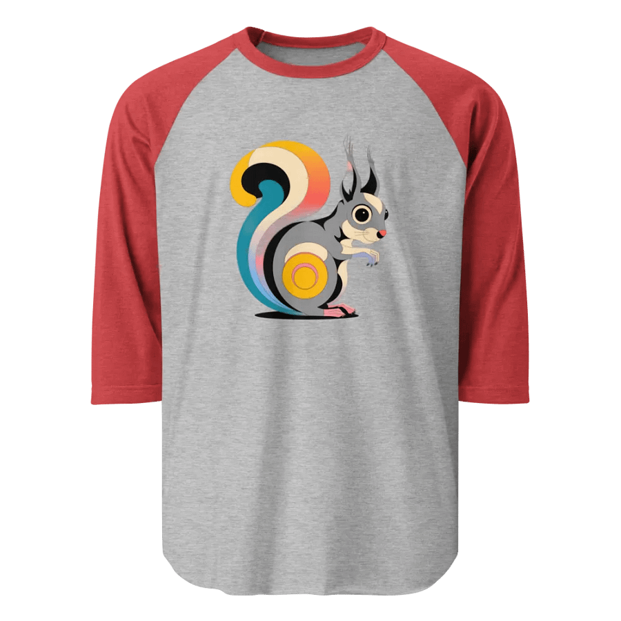 Spiral Tail Squirrel 3/4 Sleeve Tee product image (1)