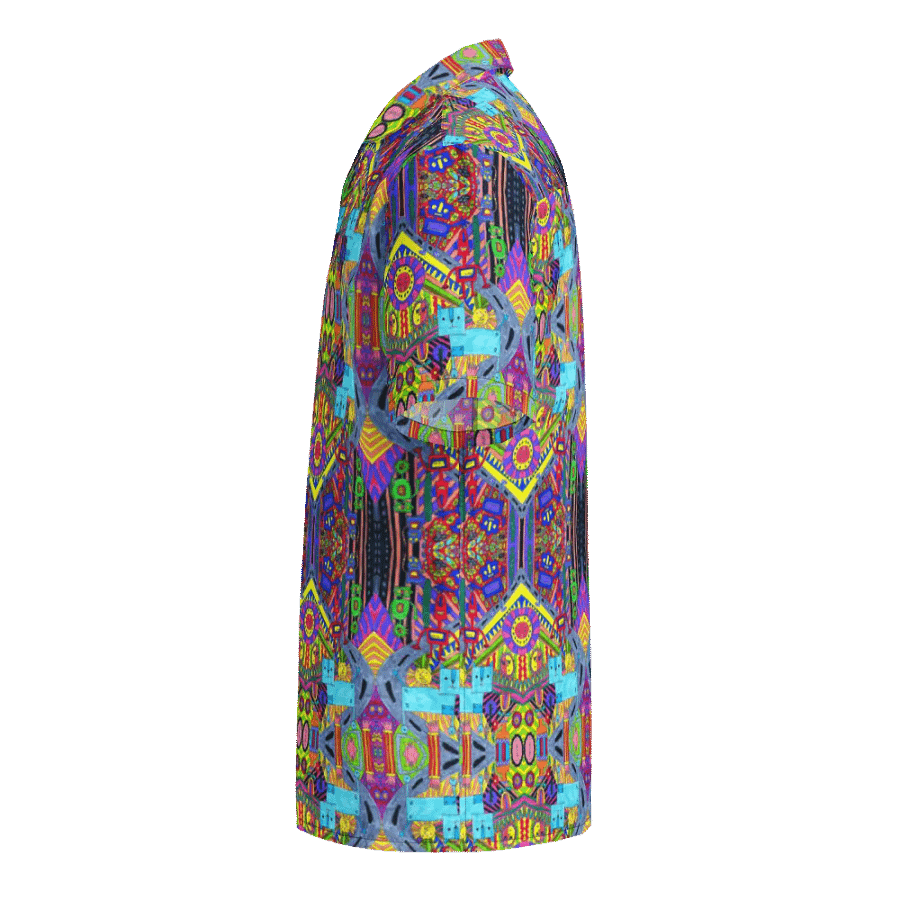 Abstract Colourful Doodle Art Robots Unisex Hawaiian Shirt product image (9)