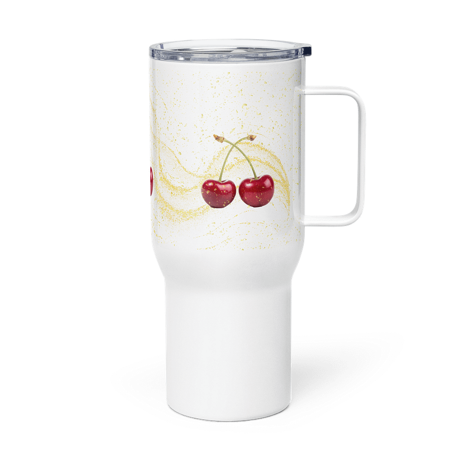 Golden Cherry Bliss Travel Mug gift for trendy ladies girls moms colleagues product image (4)