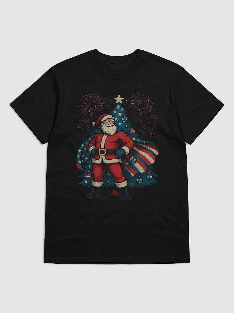 Patriotic Santa Claus American Flag Superhero Christmas Tree T-Shirt product image (3)