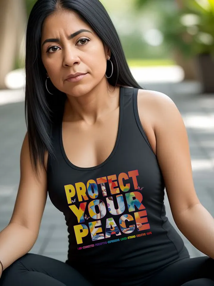 Protect Your Peace 7 Chakra Meditation Yoga Pose Spirituality Tank Top product image (1)
