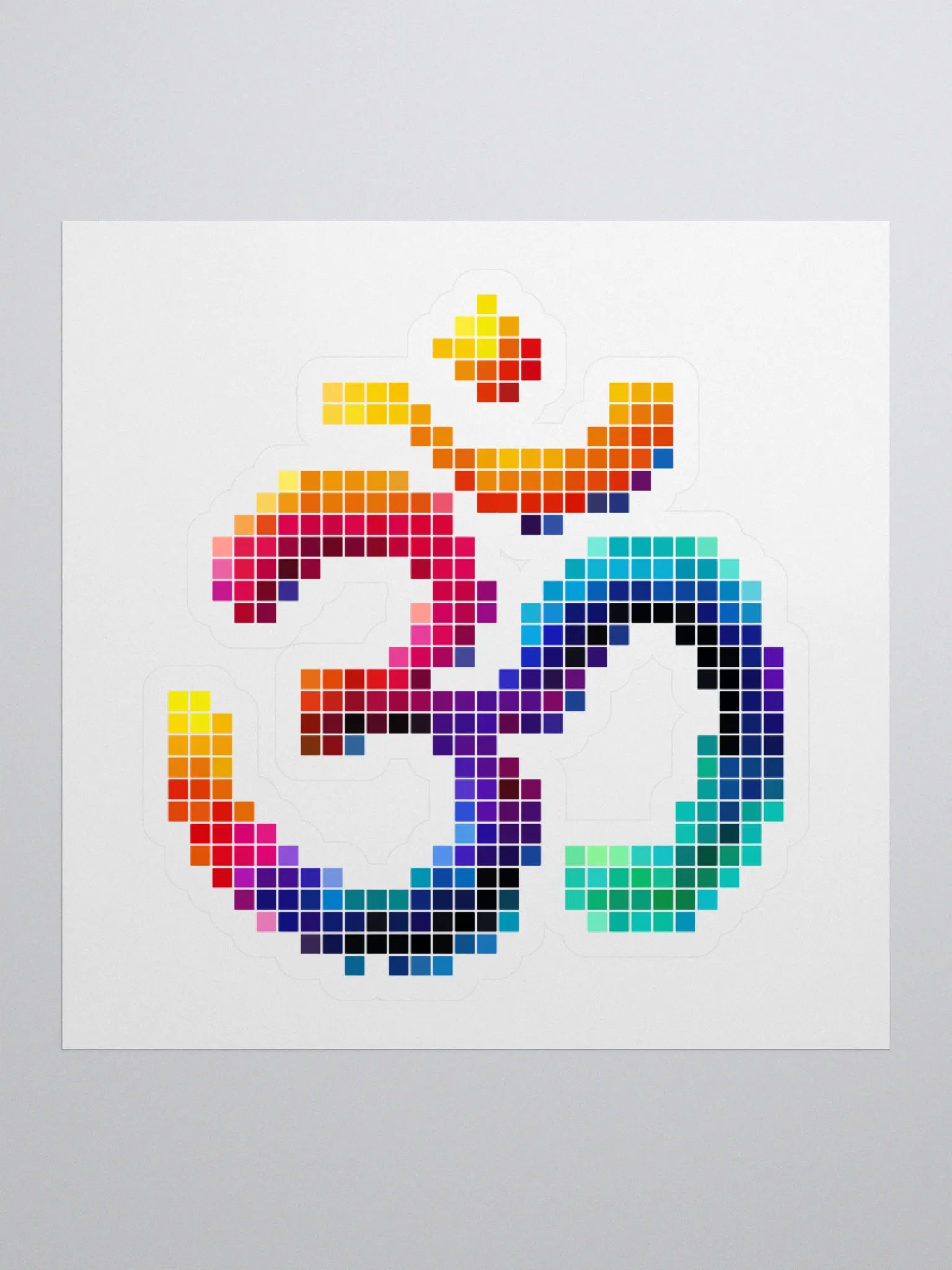 Pixelated Cosmic Frequencies Kiss Cut Stickers product image (1)