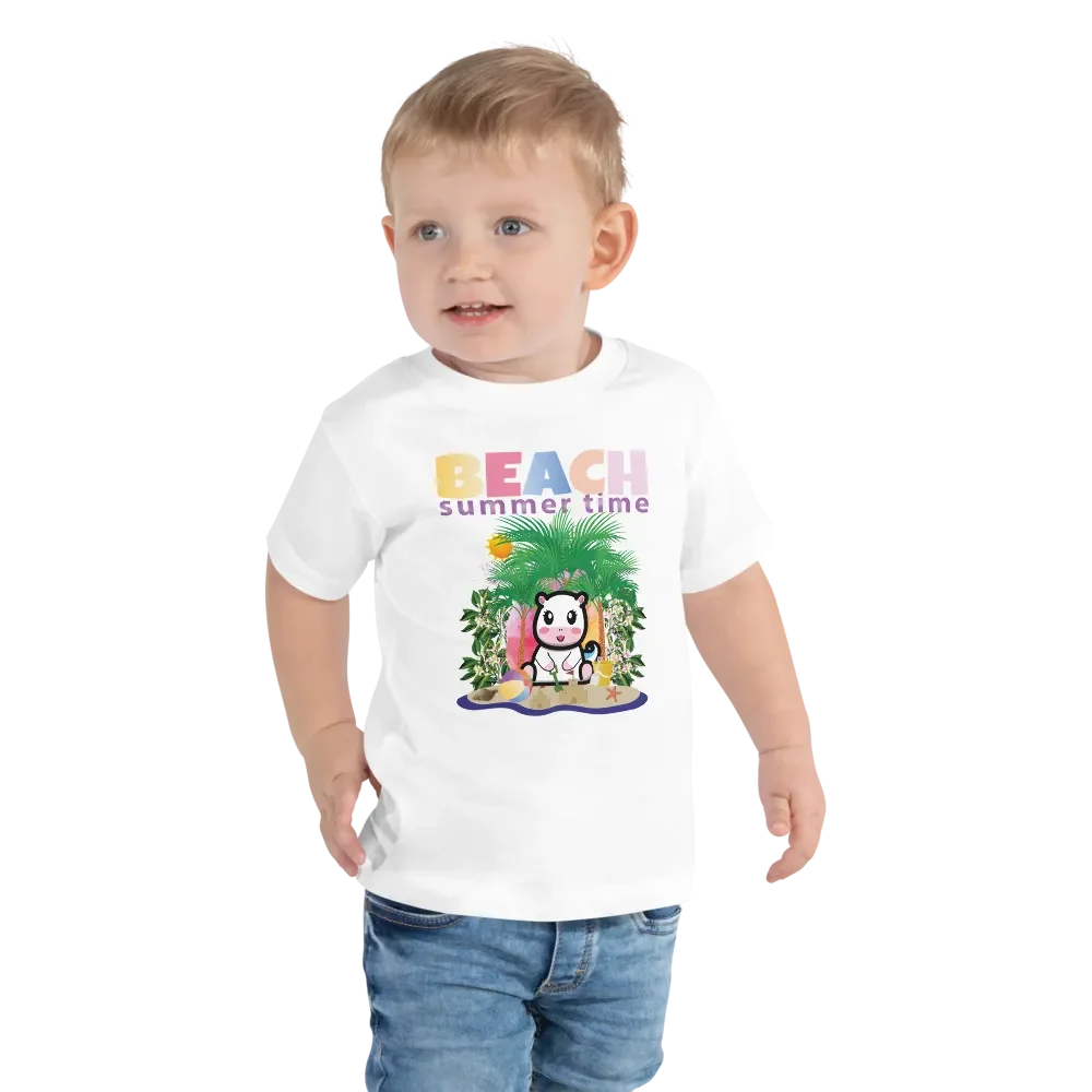 Beach Summer Funny Colorful Bella + Canvas Toddler T-Shirt – Funny Shirt & Gift for Kids product image (1)