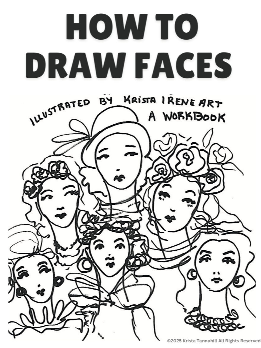 How to Draw Faces - Step By Step Illustrated Book with Coloring Pages (Downloadable/Printable eBook) product image (1)