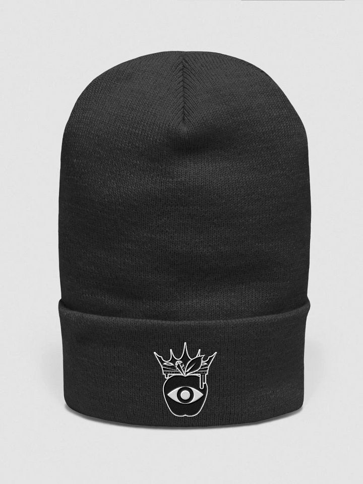 Crowned Apple (Black) Embroidered ✦ Yupoong Cuffed Beanie product image (2)