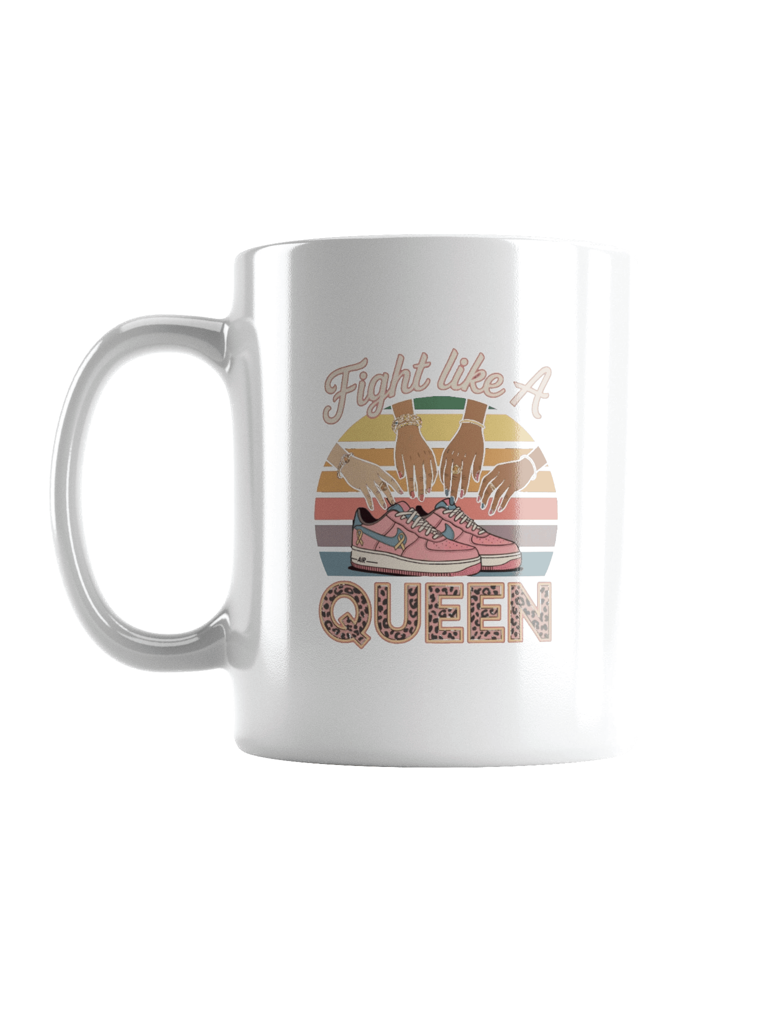 Fight Like A Queen White Glossy Mug product image (3)