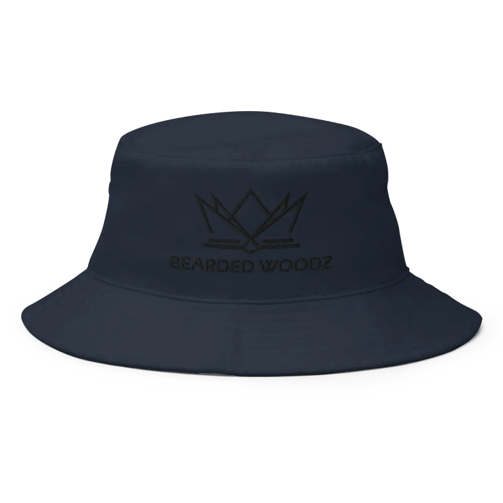 Bearded Woodz Navy Bucket Hat (Black Embroidery) product image (1)