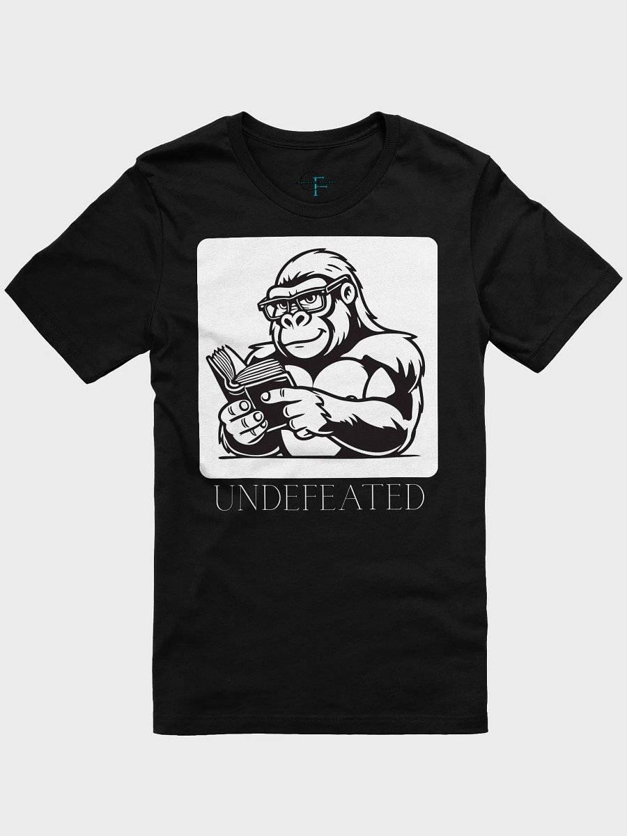 Undefeated Gorilla Reading Tee – Smart Strength Collection | Bella+Canvas 3001 product image (1)