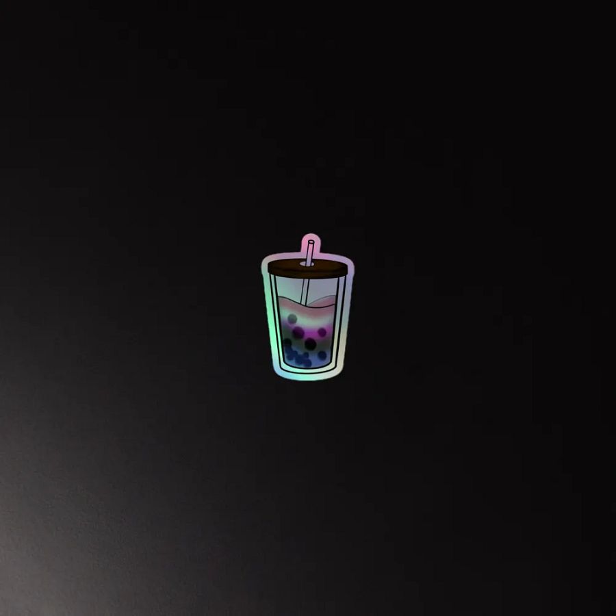 Boba Tea Dreams Genderfluid Pride Holographic Sticker Sheet product image (1)