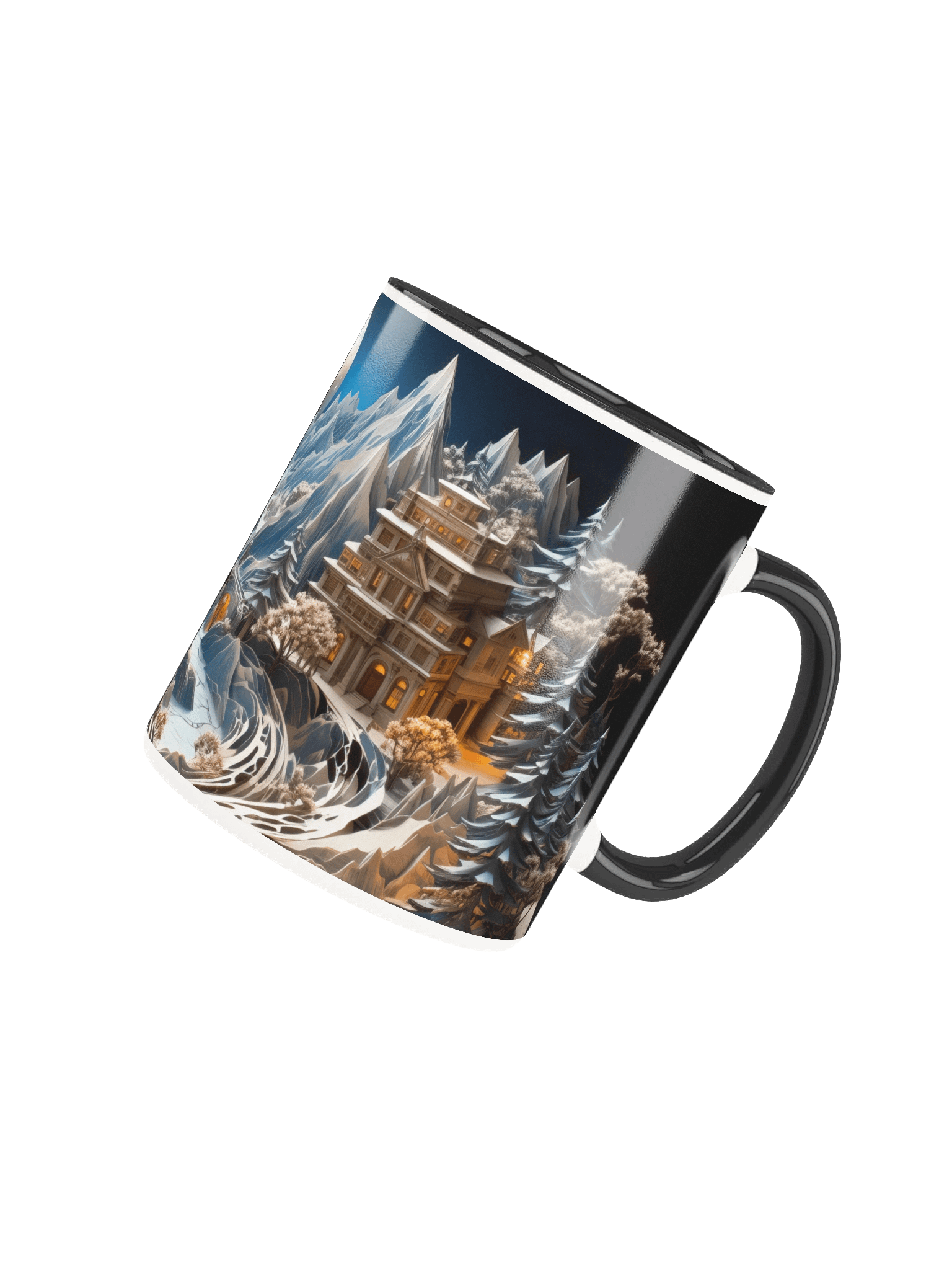 Christmas Moonlit Mountain Storybook Pagoda Mug – Cozy Gift for Book Lovers product image (7)