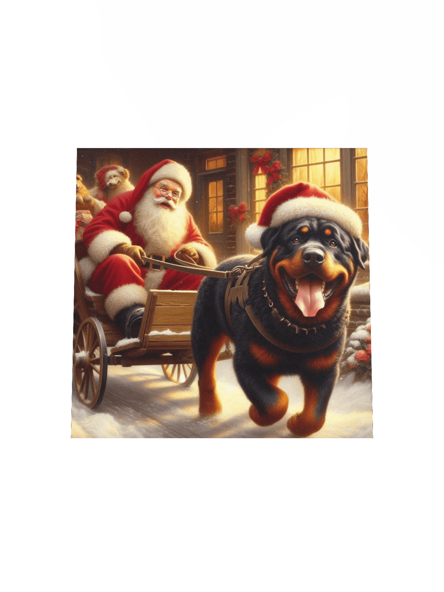 Rottweiler Santa's Sleigh Ride Poster product image (18)