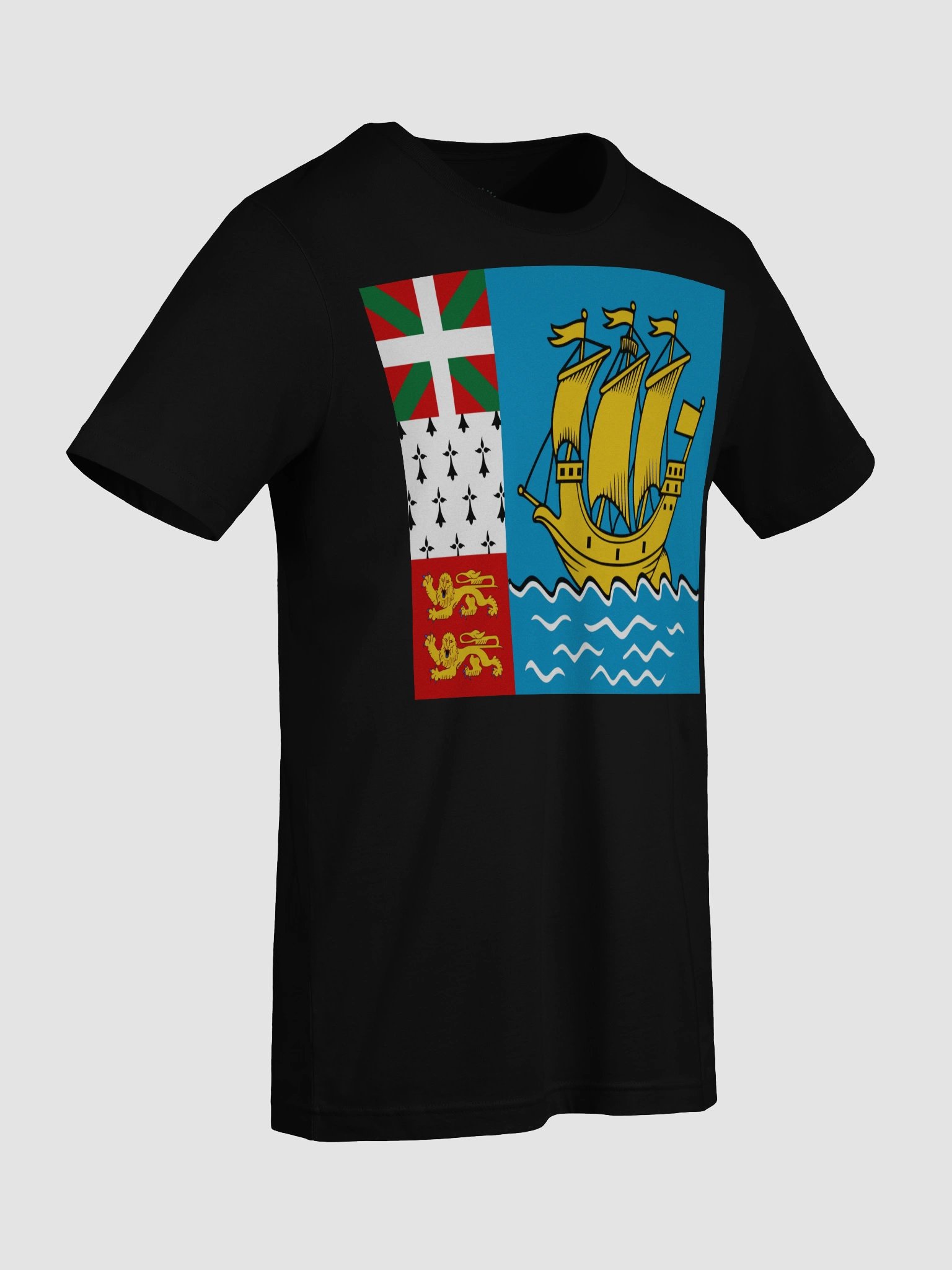 Exclusive Saint Pierre and Miquelon Flag T-Shirt – Unisex Supersoft Comfort | TDS Music product image (95)
