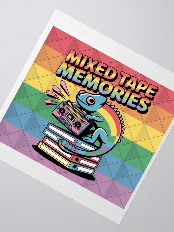 Mixed Tape Memories Sticker - Retro Boombox Chameleon Design product image (5)