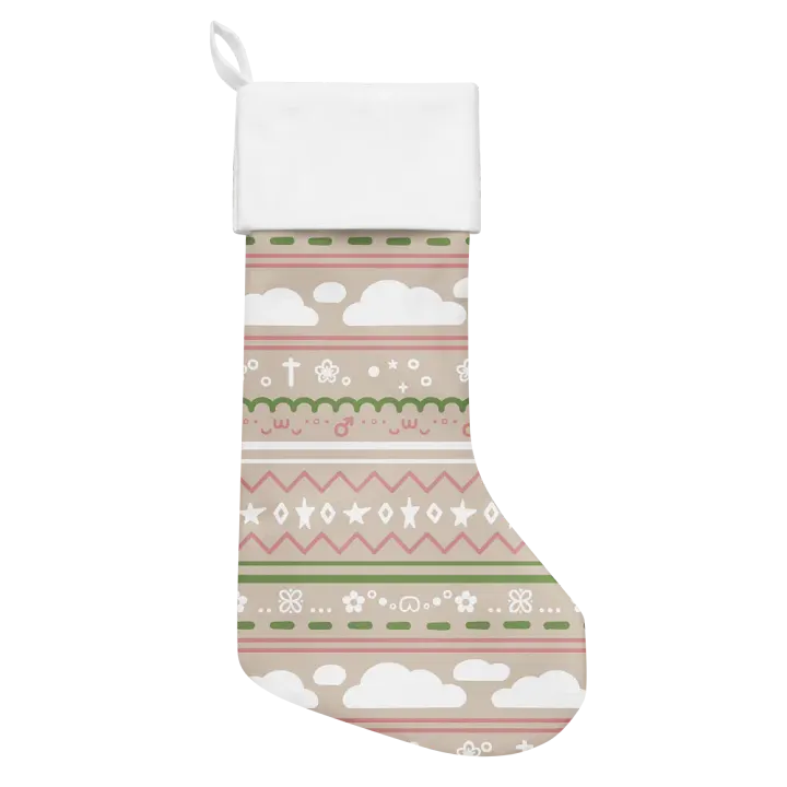 Cloudy Christmas Stocking - Beige product image (1)