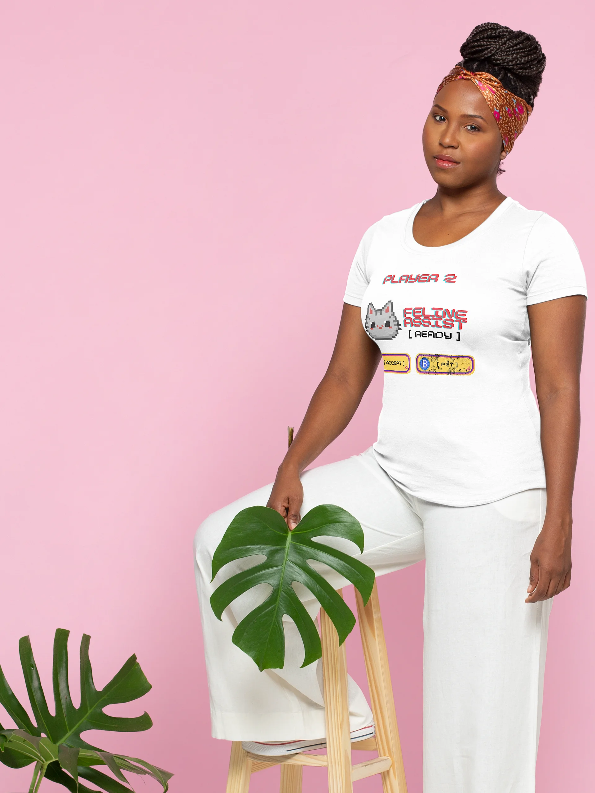 Player 2: Feline Co-Op Gamer Tee – Cat Lover Casual Crewneck T-Shirt product image (5)