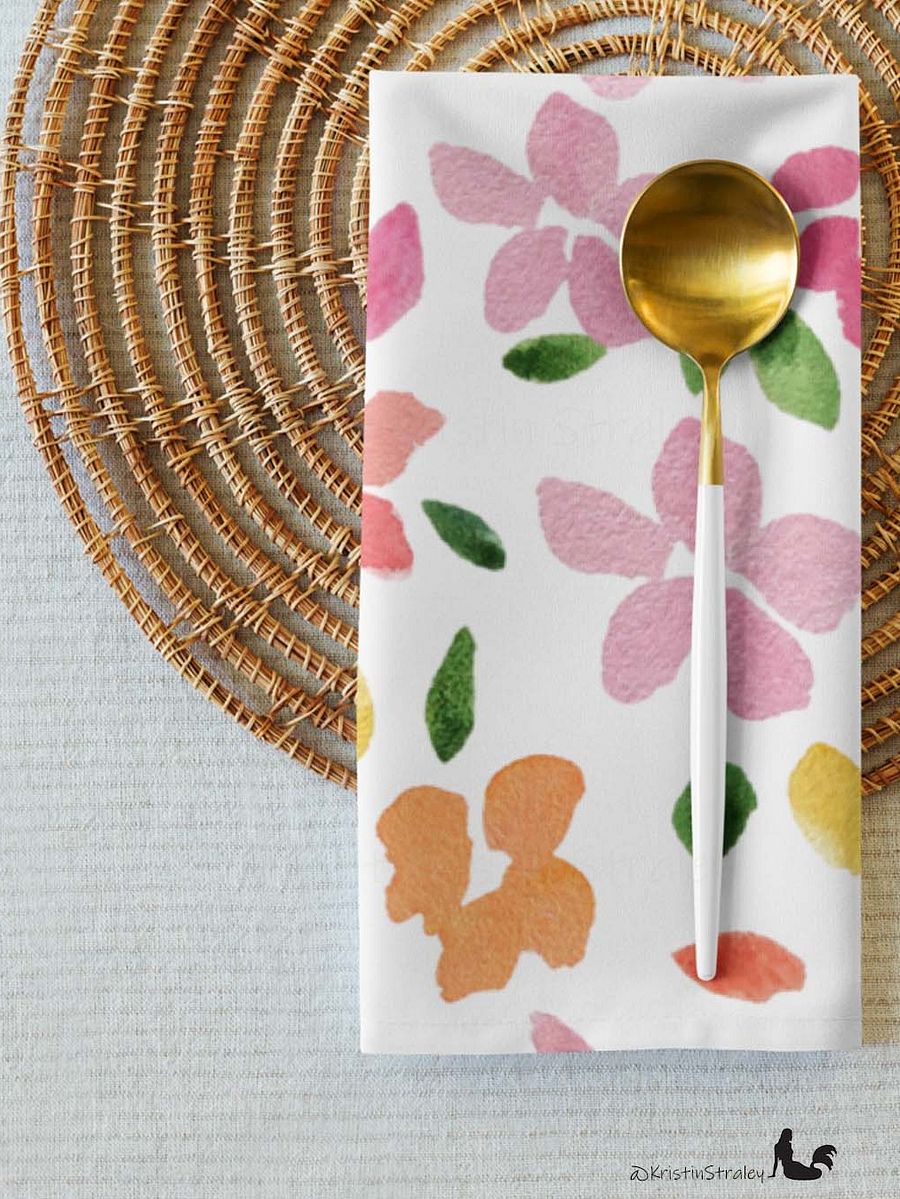 Spring Flowers on White Placemat Set of 4 product image (7)