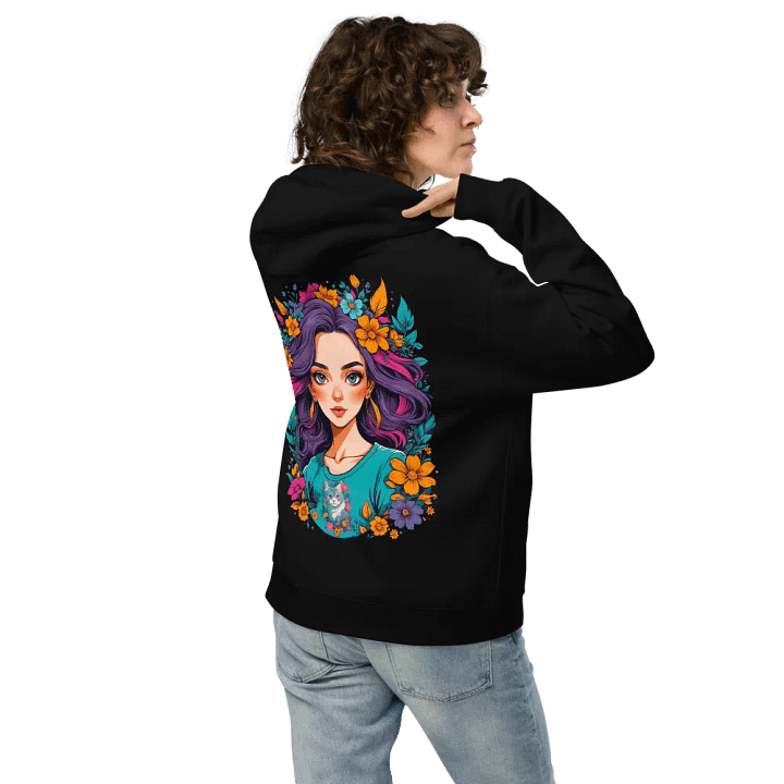 Bloomcore Flower Girl - Premium Hoodie - Black - v2 - Back Printed Design product image (2)