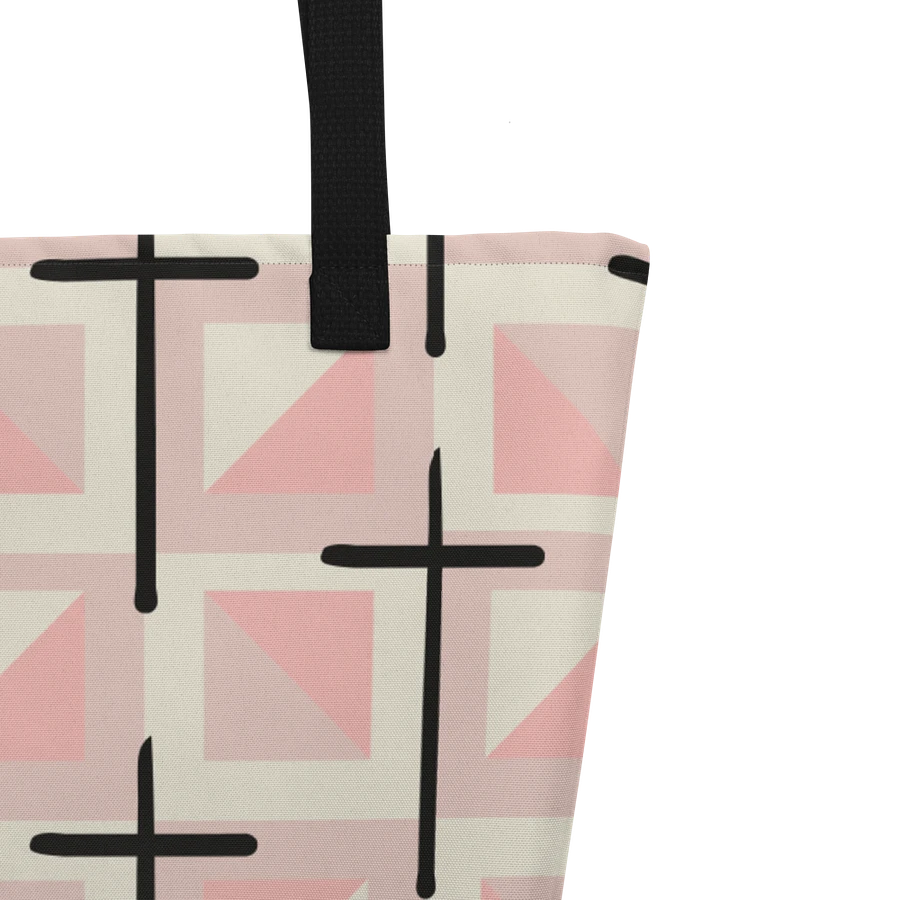 Pink Cross Quilted Patterned Tote Bag product image (4)