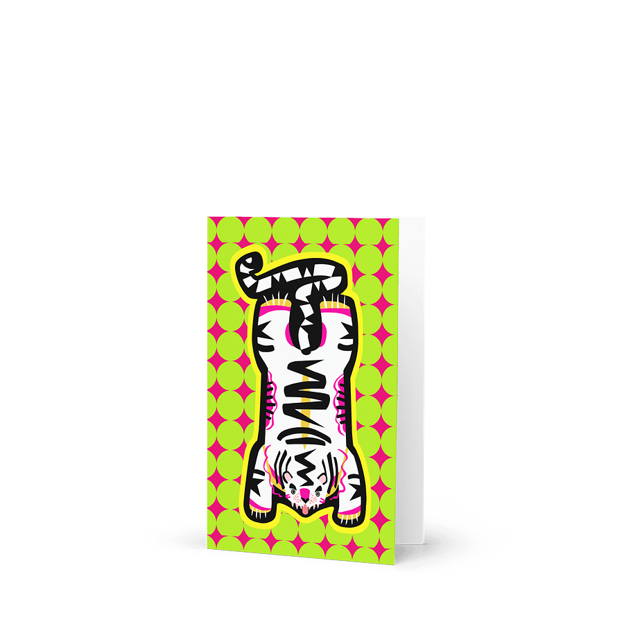 White Electric Tiger Green & Pink - Greeting Card product image (2)