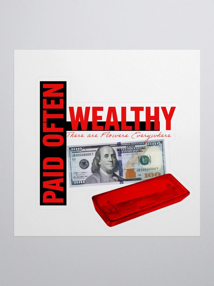 RED STAMPED Wealthy & Paid Often Logo Sticker product image (1)