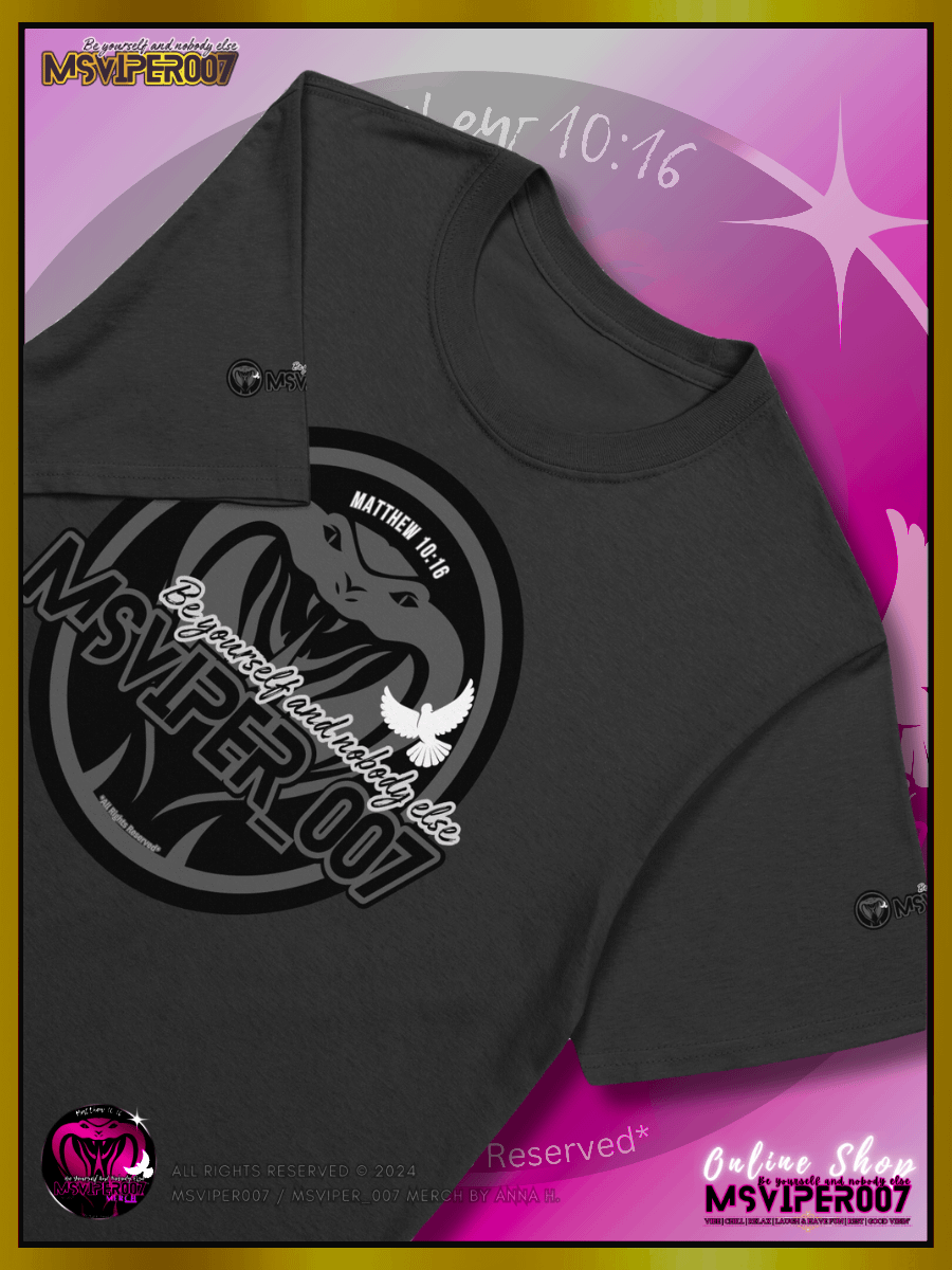 T-Shirt - "MsViper_007™ Brand Classic [grey/blk emblem] Support&Sport" - Streetwear/Cozy Lightweight T-Shirt By Anna H. product image (3)