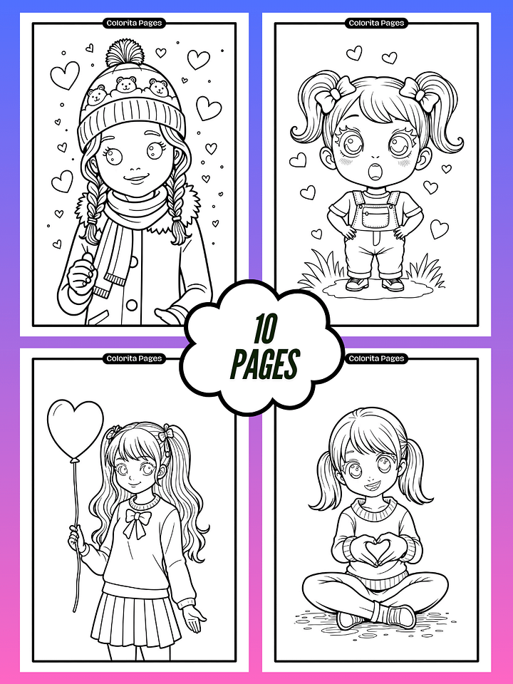Cute Girls - Coloring Pages product image (1)
