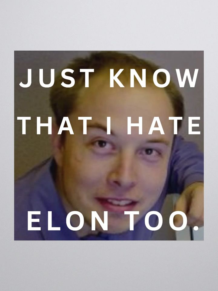 I HATE ELON TESLA STICKER. product image (2)
