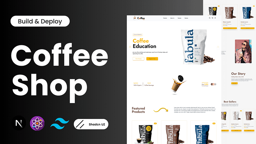 ☕ Build & Deploy a Coffee Shop E-Commerce Website with React, Next.js, TailwindCSS, Shadcn UI & AOS product image (3)