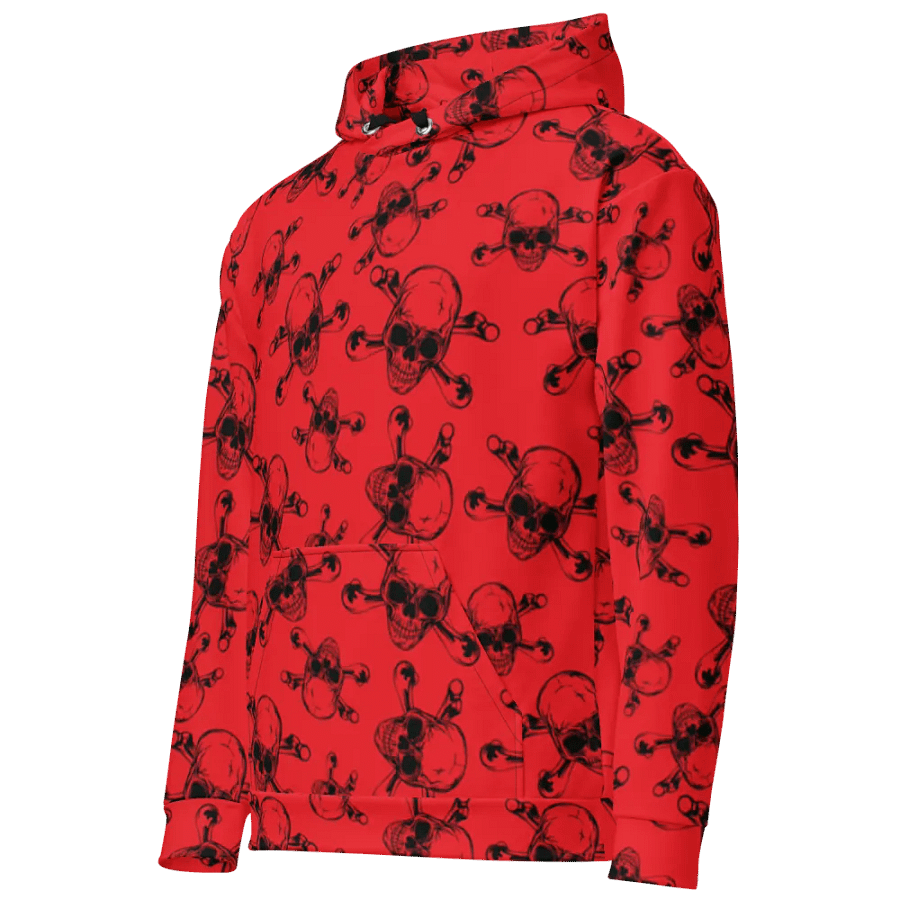Skull & Bones - Red - All-Over Print Recycled Unisex Hoodie product image (6)
