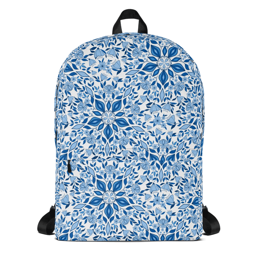 Blue Flower Kaleidoscope Backpack product image (10)