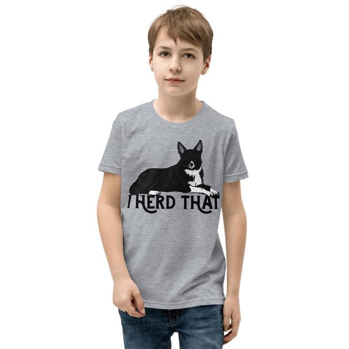 Custom - I Herd That T-Shirt | Funny (Smooth Coated) Border Collie Youth T-Shirt for Herding Dog Owners product image (1)
