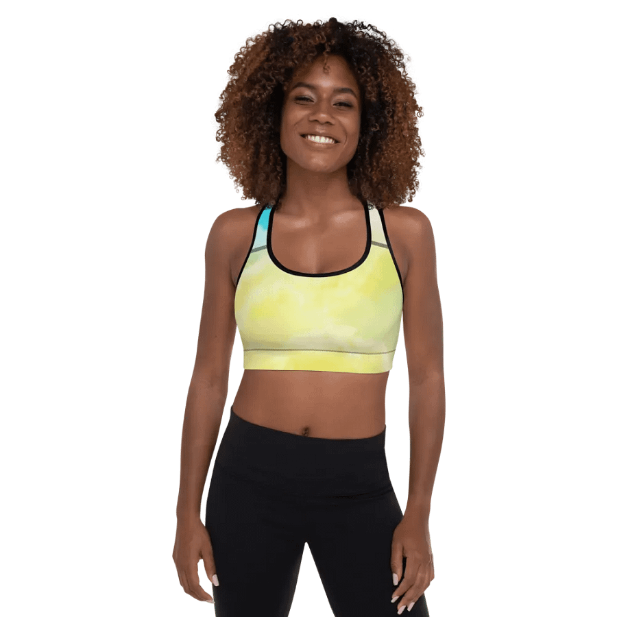 Blur cloud rainbow Design Padded Sports Bra - v8 product image (7)