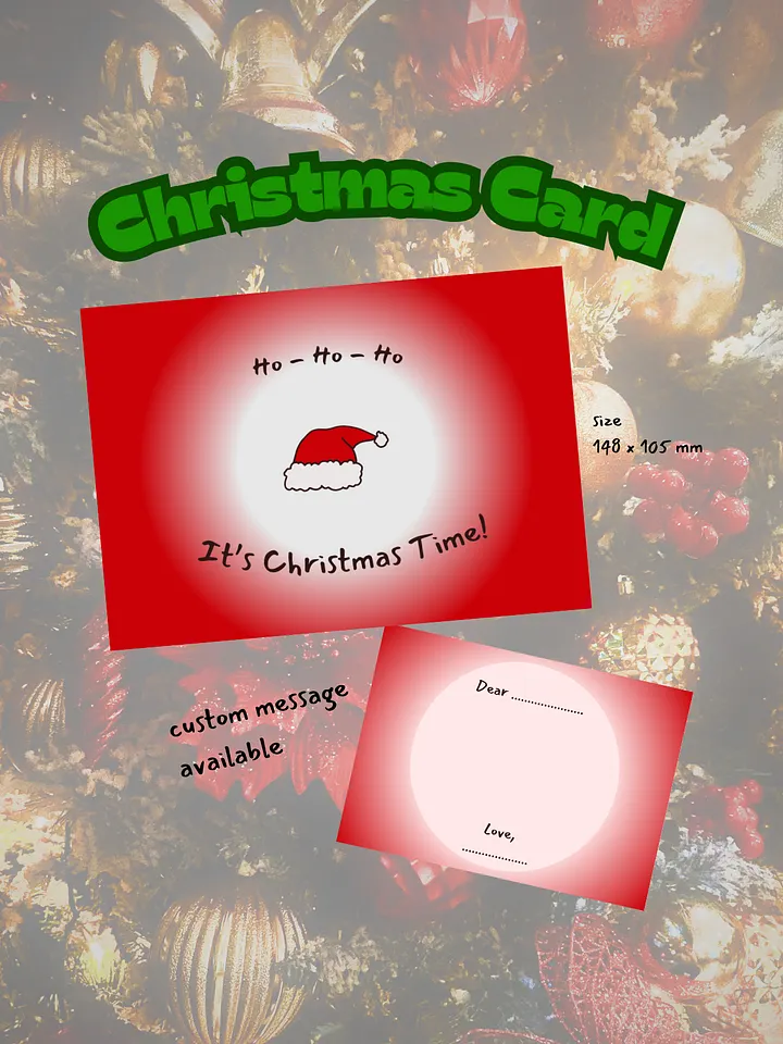 Santa Hat Christmas Card - Digital Version product image (1)