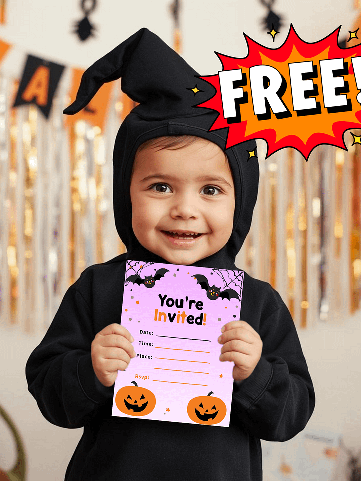 Free Printable Kids’ Halloween Party Invitation – Cute & Spooky product image (1)