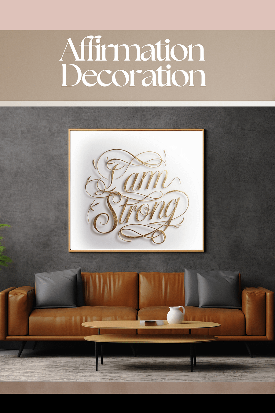 Self-Love Affirmation Art for Goal Manifestation and Self-Care - I am strong product image (1)