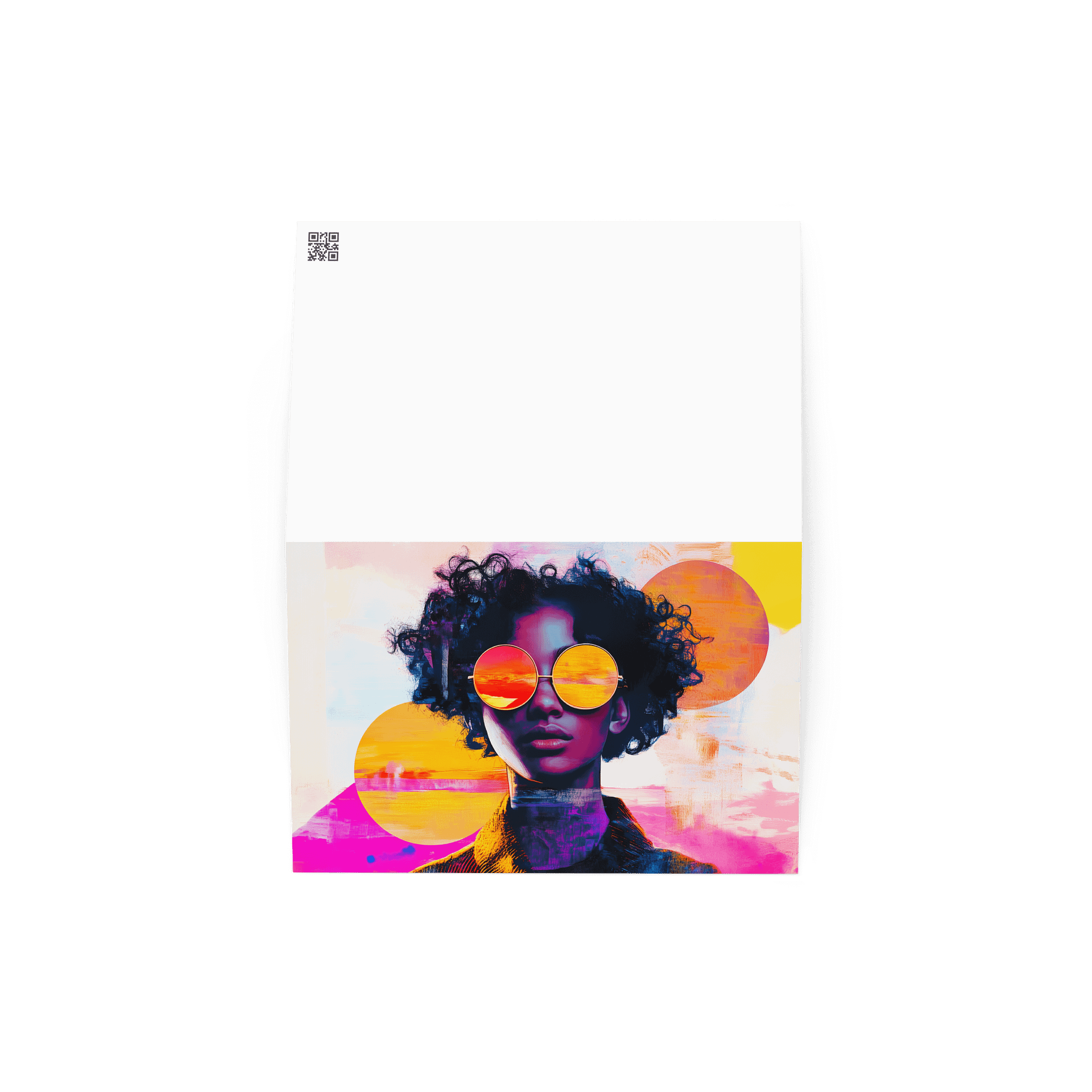 Sunset Sunglasses Greeting Card Neon Pop Art Portrait product image (2)