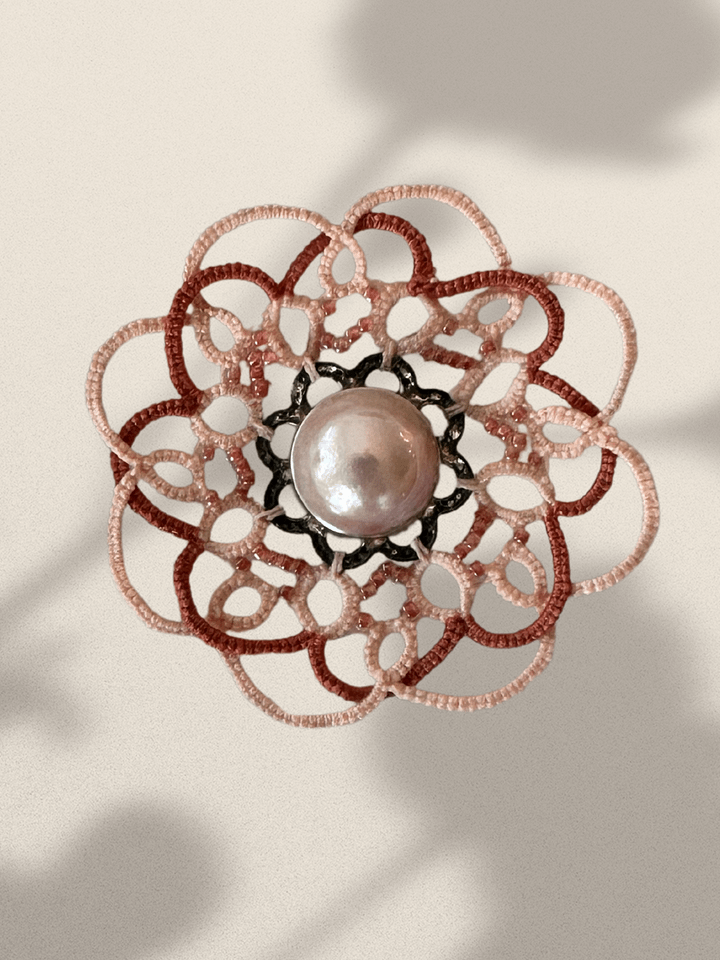 Lace Brooch with Genuine Antique Pearl Centerpiece product image (2)