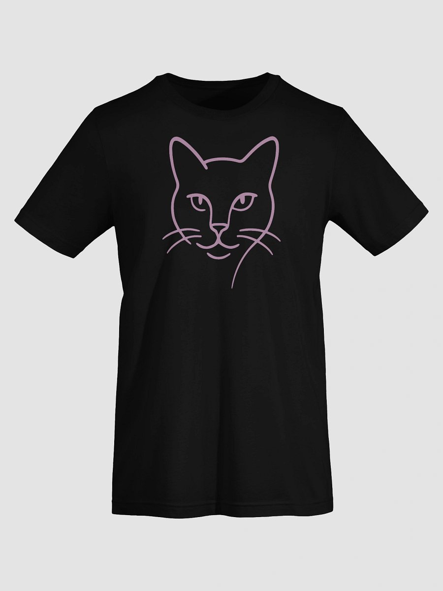 Whiskered Feline Line Art T-Shirt product image (7)