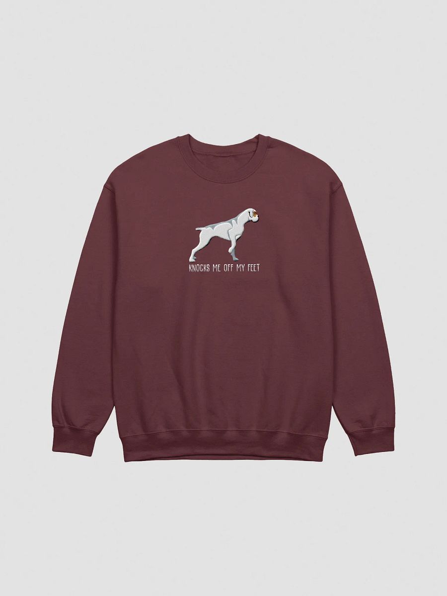 Knocks Me Off My Feet Sweatshirt (Embroidered) of a Boxer(White) product image (7)
